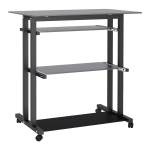 HOMCOM Computertisch mit Tastaturablage Metall Glas 80 cm x 51 cm x 83 cm