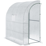 Serre de jardin adossée 4 étagères 2 portes zippées, fenêtre