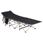 Outsunny Oxford Cloth Folding Single Camping Bed Lounger Black
