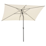 Outsunny Ombrellone da Giardino, Spiaggia o Terrazza con Doppio Tettuccio Rettangolare, Beige 300x200cm