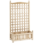 Outsunny Pflanzkasten mit Spalier Naturholz 64 x 28 x 120 cm