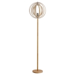 Homcom Lampa de Podea Design cu Abajur cu Inele Reglabile din Lemn Becuri E27 Ф38 x 160 cm