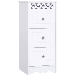 Homcom comoda din lemn pentru baie, 29,8x29,8x68,5cm, alba