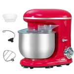 HOMCOM Mixer planetar cu 6 viteze de 1200W, bol otel Inox 5.5l, 1 carlig pentru framantare si 2 teluri