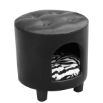 PawHut Sgabello Cuccia con cuscino per cane gatto, nero, 39x39x42 cm