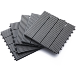 Outsunny Piastrelle da Giardino Incastrabili Set da 11 Mattonelle per Esterno Pavimentazione Giardino, Grigio, 30x30x2.2cm