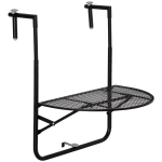 Outsunny masa de agatat pentru balcon, masuta metalica de instalare pe perete, Neagra