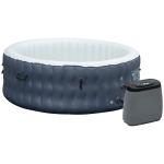 Outsunny Cada spa rotunda, gonflabila, cu 108 jeturi de aer, de exterior, pentru 4-6 persoane, Albastru inchis