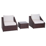 Outsunny Set Mobili da Giardino in PE Rattan con Tavolino e 2 Poltrone