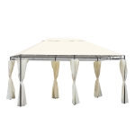 Outsunny Gazebo Rettangolare con Struttura in Metallo Robusto e Teli Laterali Crema 4x3m