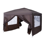 Outsunny Pop Up Gazebo Marquee, size (3m x3m)-Coffee