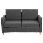 HOMCOM Two-Seater Linen-Look Sofa - Dark Grey