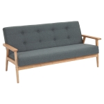 HOMCOM Modern Fabric Upholstery Seat Sofa Tufted 2/3-Seat Couch with Rubberwood Legs
