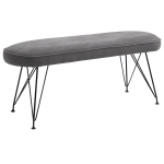 Banc banquette design contemporain pieds Eiffel en épingle lin gris