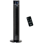 HOMCOM Anion Tower Fan Cooling for Bedroom with Oscillating, Remote Controller, Black