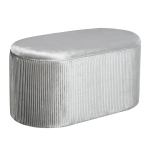 Pouf coffre 2 en 1 design dim. 81L x 40l x 41H cm velours côtelé gris