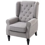 HOMCOM Vintage-Style Wingback Armchair - Grey