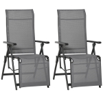 Outsunny Recliner Outdoor Patio Chaise Lounge Chair Adjustable Backrest Set of 2