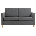 HOMCOM Double Seat Sofa Compact Loveseat 2 Seater Armrest Linen-touch Upholstery Grey
