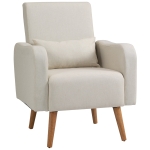 HOMCOM Nordic Armchair Chair Sofa, 72W x 77D x 93Hcm-Cream White