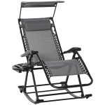 Outsunny Folding Recliner Chair Outdoor Lounge Rocker Zero-Gravity Seat w/ Adjustable