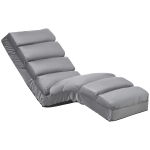 HOMCOM Suedette Eight-Position Lazy Chair - Grey