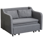 HOMCOM Two-Seater Fabric Boxy Sofa Bed, with Storage