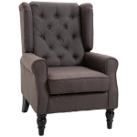 HOMCOM Fabric Tufted Accent Armchair 108H x 76W x 86Dcm Brown