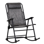 Outsunny Folding Rocking Chair Zero Gravity W/ Headrest-Grey