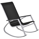 Outsunny Texteline Rocking Chair-Black/Silver