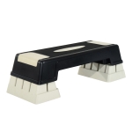 Tabla de Step para Fitness Aeróbic Deporte y Gimnasia - Color Negro y Gris - Plástico - 76x29x12.5-22.5cm