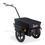 HOMCOM Remolque de Bicicleta Negro Acero con Reflectores Acero 144x59x80cm