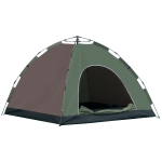 Outsunny Cort pop-up de 4 persoane, cort de camping cu 1 usa, carlig interior, buzunare, geanta de transport, Maro si verde