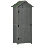Outsunny 1.7 x 2.5ft Narrow Wooden Garden Shed with Asphalt Roof - Grey