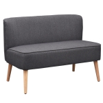 HOMCOM Two-Seater Linen-Look Sofa - Dark Grey
