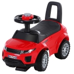 HOMCOM 3-in-1 Ride-On Car Walker Stroller Push-Along w/ Horn Wheel & Under Seat Storage Red