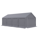 Outsunny Cort de petrecere 4 x 8 m pentru exterior, Cort pavilion , Gri inchis