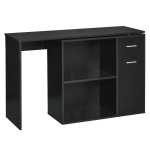 Homcom Bureau Informatique Modulable Tiroir Noir 117 x 82 x 74 cm