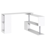 Homcom Bureau Informatique Design Contemporain Blanc 120 x 140 x 78 cm