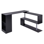 Homcom Bureau Informatique Zig Zag en Métal Noir 120 x 140 x 78 cm