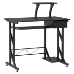 HOMCOM Bureau Informatique MDF Noir 90 x 50 x 95 cm