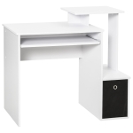 Bureau informatique étagères tablette clavier panier panneaux particules