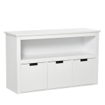 HOMCOM Storage Cabinet Display Rack Shelving Unit Chest with 3 Drawers for Entryway, Bedroom, Living room, Playroom, White