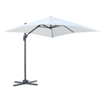 Outsunny 2.5 x 2.5m Patio Offset Parasol Umbrella Cantilever Hanging Sun Shade Canopy Shelter 360° Rotation with Cross Base - Grey(c-1)