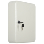 HOMCOM 93 Key Steel Wall Mount Lockable Key Organizer Storage Cabinet with Key Tags, Beige