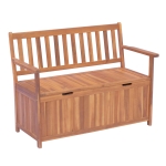 Outsunny Gartenbank Truhenbank Sitzbank mit Stauraum 2-Sitzer Holz Braun B120 x T60 x H87cm