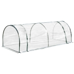 Outsunny Gewächshaus, Treibhaus mit Tür, Frühbeet, Pflanzenhaus, Pflanzenaufzucht, Stahl PVC, 250 x 100 x 80 cm