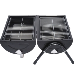Outsunny Portable Folding Charcoal BBQ Grill Outdoor Tabletop Barbecue Grill Easy to Carry for Garden Camping Picnic Party