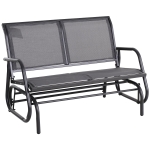 Outsunny 2-Person Outdoor Glider Bench Patio Double Swing Gliding Chair Loveseat w/Power Coated Steel Frame for Backyard Garden Porch, Grey(c-2)