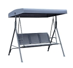 Outsunny 3 Seater Swing Chair Canopy Replacement Outdoor Hammock w/ Canopy Steel Frame - Grey(c-2)